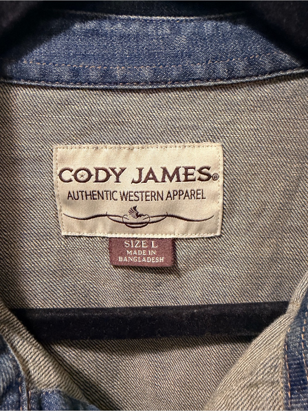 NWT Large Cody James Denim Western Shirt - Blue - Picture 8 of 8